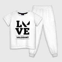 Пижама хлопковая детская Valorant love classic, цвет: белый