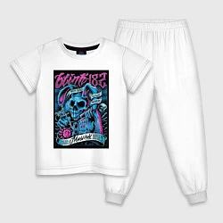 Пижама хлопковая детская Blink 182 рок группа, цвет: белый