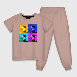 Пижама хлопковая детская Color Stalin, цвет: пыльно-розовый