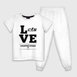 Пижама хлопковая детская Counter-Strike 2 love classic, цвет: белый