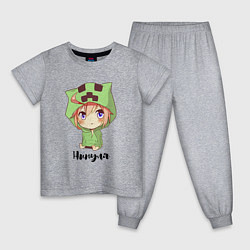 Пижама хлопковая детская Нинуля - Майнкрафт, цвет: меланж