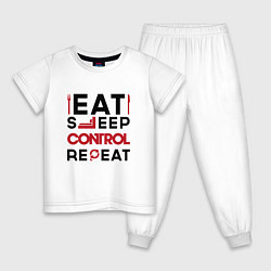 Детская пижама Надпись: eat sleep Control repeat