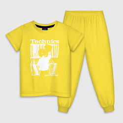 Пижама хлопковая детская Tichnics music, цвет: желтый