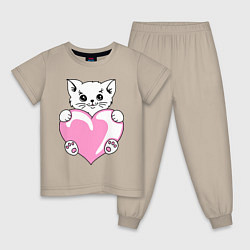 Детская пижама Влюбленный котик