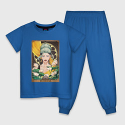 Пижама хлопковая детская The Buddha Tarot Card, цвет: синий