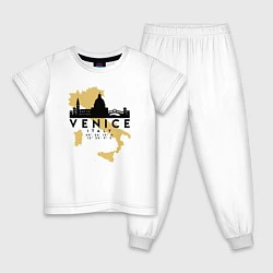 Пижама хлопковая детская Итальянская Венеция, цвет: белый