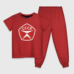 Пижама хлопковая детская Качество СССР, цвет: красный