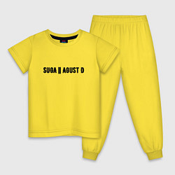 Пижама хлопковая детская SUGA Agust D, цвет: желтый