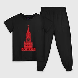 Пижама хлопковая детская Kremlin Moscow, цвет: черный