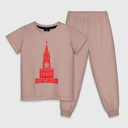 Пижама хлопковая детская Kremlin Moscow, цвет: пыльно-розовый