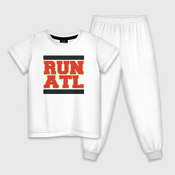Пижама хлопковая детская Run Atlanta Hawks, цвет: белый