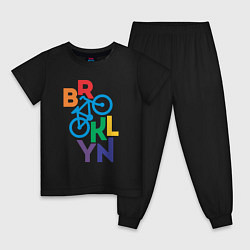 Пижама хлопковая детская Brooklyn bike, цвет: черный