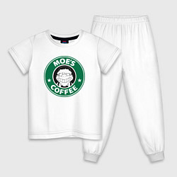 Пижама хлопковая детская Кофе у Мо, цвет: белый