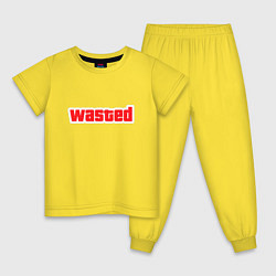 Пижама хлопковая детская Wasted - красная, цвет: желтый