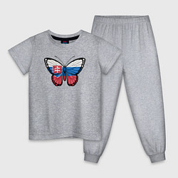 Пижама хлопковая детская Словакия бабочка, цвет: меланж