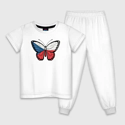 Пижама хлопковая детская Чехия бабочка, цвет: белый