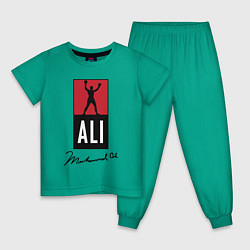 Пижама хлопковая детская Muhammad Ali boxer, цвет: зеленый