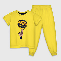 Пижама хлопковая детская Denver ball, цвет: желтый