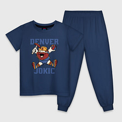 Пижама хлопковая детская Denver Jokic, цвет: тёмно-синий