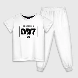 Пижама хлопковая детская DayZ gaming champion: рамка с лого и джойстиком, цвет: белый