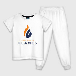 Пижама хлопковая детская Copenhagen Flames лого, цвет: белый