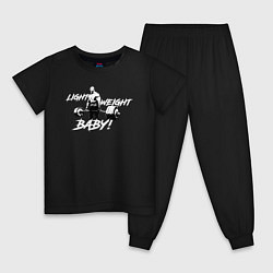 Пижама хлопковая детская Yeah buddy light weight, цвет: черный