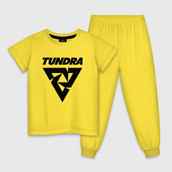 Пижама хлопковая детская Tundra esports logo, цвет: желтый