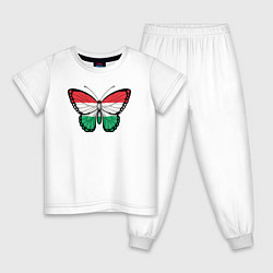 Пижама хлопковая детская Бабочка Венгрия, цвет: белый