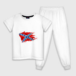 Пижама хлопковая детская Конфедерация брызги, цвет: белый