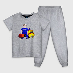 Пижама хлопковая детская Доктор реанимации, цвет: меланж