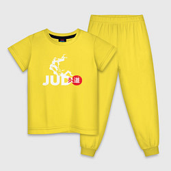 Пижама хлопковая детская Judo Japan, цвет: желтый