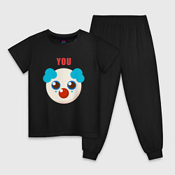 Пижама хлопковая детская You clown, цвет: черный