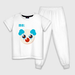 Пижама хлопковая детская Me clown, цвет: белый