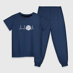 Пижама хлопковая детская Сердце волейболиста, цвет: тёмно-синий