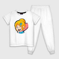Пижама хлопковая детская Пайпер, цвет: белый