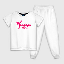 Пижама хлопковая детская Girl karate, цвет: белый