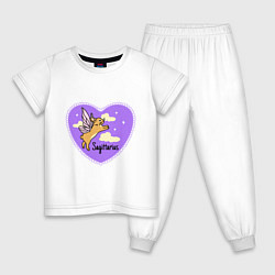 Пижама хлопковая детская Кролик с крыльями - стрелец, цвет: белый