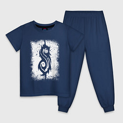 Пижама хлопковая детская Slipknot logo, цвет: тёмно-синий