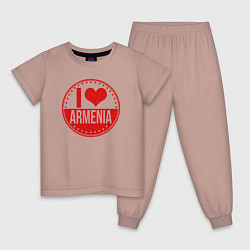 Пижама хлопковая детская Love Armenia, цвет: пыльно-розовый