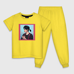 Пижама хлопковая детская Hyunjin - Стрей Кидс, цвет: желтый