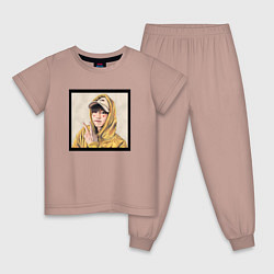 Пижама хлопковая детская Хан Джи Сон - Stray Kids, цвет: пыльно-розовый