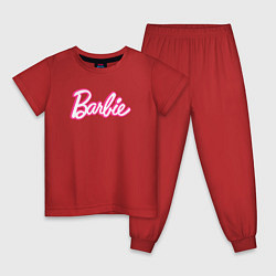 Пижама хлопковая детская Барби Фильм Логотип, цвет: красный