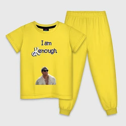 Пижама хлопковая детская Im Kenough, цвет: желтый