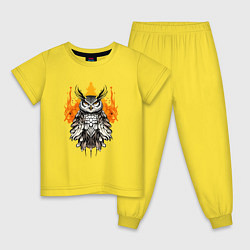 Пижама хлопковая детская Королева сова, цвет: желтый