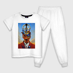Пижама хлопковая детская Salvador Dali - surrealism, цвет: белый
