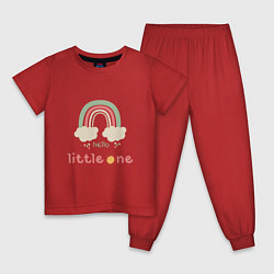 Пижама хлопковая детская Один годик, цвет: красный