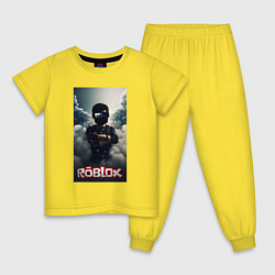 Пижама хлопковая детская Roblox dark man, цвет: желтый