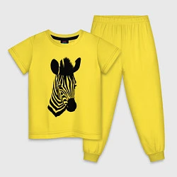 Пижама хлопковая детская Зебра анфас, цвет: желтый