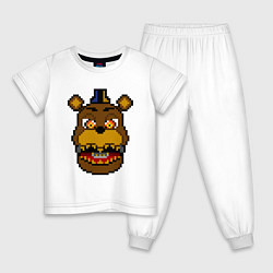 Пижама хлопковая детская Пиксельный Фредди, цвет: белый