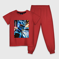 Пижама хлопковая детская Робокоп на страже, цвет: красный